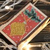 DIY Cross stitch kit on wood "Sleigh" 3.0x1.6 in / 7.5x4.0 cm