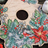 DIY Cross stitch kit on wood "Winter birdhouse" 7.1x6.1 in / 18.0x15.5 cm
