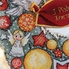 DIY Cross stitch kit on wood "Christmas" 8.1x9.1 in / 20.5x23.0 cm