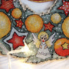 DIY Cross stitch kit on wood "Christmas" 8.1x9.1 in / 20.5x23.0 cm