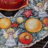 DIY Cross stitch kit on wood "Christmas" 8.1x9.1 in / 20.5x23.0 cm