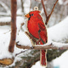 DIY Cross stitch kit on wood "Cardinal" 6.1x2.6 in / 15.5x6.5 cm