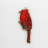 DIY Cross stitch kit on wood "Cardinal" 6.1x2.6 in / 15.5x6.5 cm