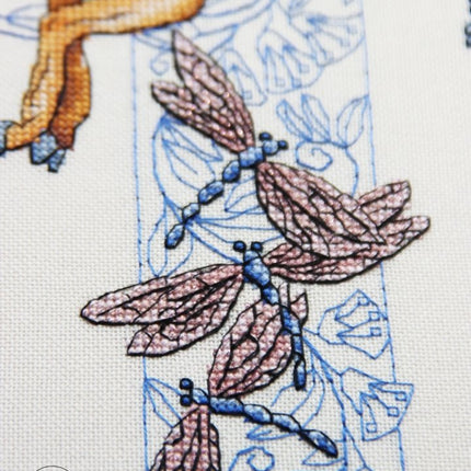 DIY Cross Stitch Kit "Deer" 9.6x14.2 in / 24.5x36.0 cm