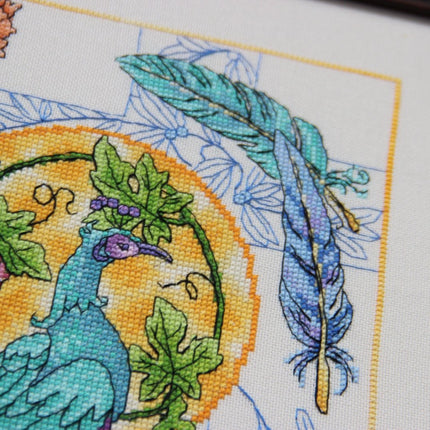 DIY Cross Stitch Kit "Peacock" 10.2x14.2 in / 26.0x36.0 cm