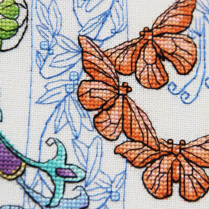DIY Cross Stitch Kit "Peacock" 10.2x14.2 in / 26.0x36.0 cm