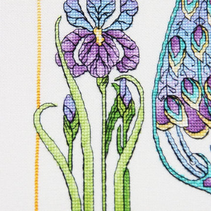 DIY Cross Stitch Kit "Peacock" 10.2x14.2 in / 26.0x36.0 cm