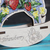 DIY Cross stitch kit on wood "Strawberry" 5.1x3.7 in / 13.0x9.5 cm