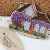 DIY Cross stitch kit on wood "Spring Cottage" 4.5x3.3 in / 11.5x8.5 cm