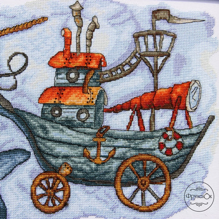 DIY Cross Stitch Kit "Narwhal" 13.8x9.4 in / 35.0x24.0 cm