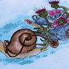 DIY Cross Stitch Kit "Snail with cups" 13.0x8.3 in / 33.0x21.0 cm