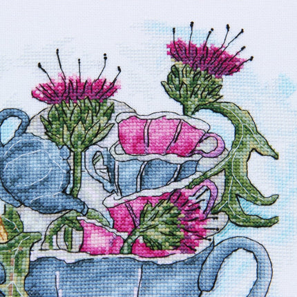 DIY Cross Stitch Kit "Snail with cups" 13.0x8.3 in / 33.0x21.0 cm