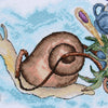 DIY Cross Stitch Kit "Snail with cups" 13.0x8.3 in / 33.0x21.0 cm