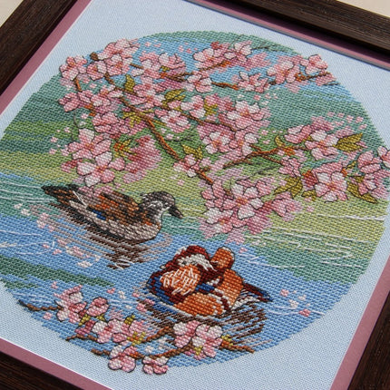 DIY Cross Stitch Kit "Ducks" 8.7x9.1 in / 22.0x23.0 cm