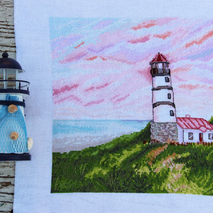 DIY Cross Stitch Kit "Lighthouse" 9.1x9.8 in / 23.0x25.0 cm