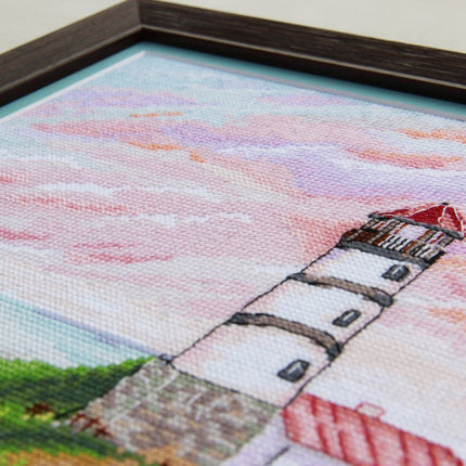 DIY Cross Stitch Kit "Lighthouse" 9.1x9.8 in / 23.0x25.0 cm