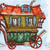 DIY Cross Stitch Kit "Snail with a house" 12.6x8.7 in / 32.0x22.0 cm