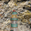 DIY Cross stitch kit on wood "Lighthouse" 5.7x3.5 in / 14.5x9.0 cm