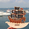 DIY Cross stitch kit on wood "Pirate Ship" 3.9x3.9 in / 10.0x10.0 cm
