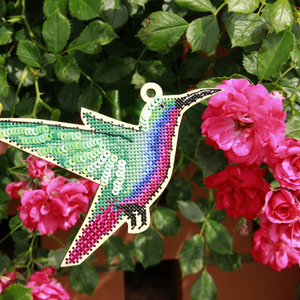 DIY Cross stitch kit on wood "Marynka" 5.1x3.5 in / 13.0x9.0 cm