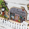 DIY Cross stitch kit on wood "Bookstore" 4.5x3.5 in / 11.5x9.0 cm