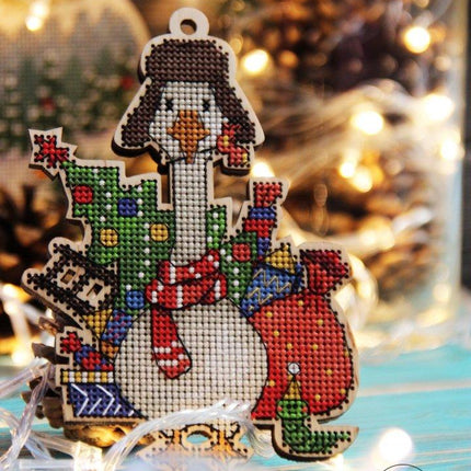 DIY Cross stitch kit on wood "Hryhorii" 5.3x3.5 in / 13.5x9.0 cm