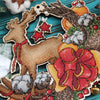 DIY Cross stitch kit on wood "Jingle Bells" 7.7x7.3 in / 19.5x18.5 cm