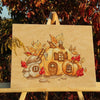 DIY Cross Stitch Kit "Pumpkin house" 11.0x8.9 in / 28.0x22.5 cm