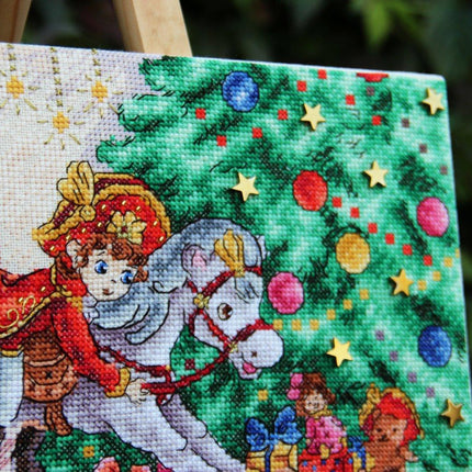 DIY Cross Stitch Kit "Nutcracker" 11.6x8.5 in / 29.5x21.5 cm