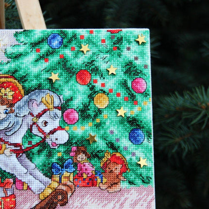 DIY Cross Stitch Kit "Nutcracker" 11.6x8.5 in / 29.5x21.5 cm