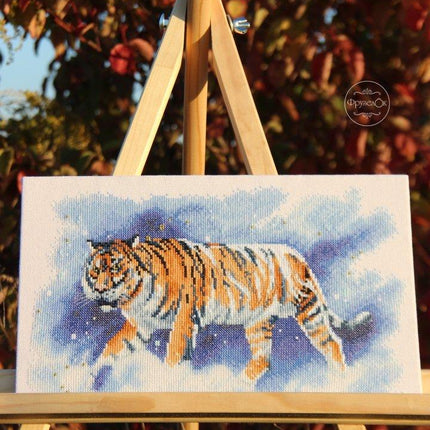 DIY Cross Stitch Kit "Tiger" 11.4x6.7 in / 29.0x17.0 cm