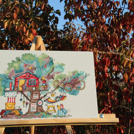 DIY Cross Stitch Kit "House of the needlewoman" 14.6x10.2 in / 37.0x26.0 cm