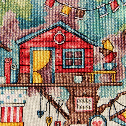 DIY Cross Stitch Kit "House of the needlewoman" 14.6x10.2 in / 37.0x26.0 cm