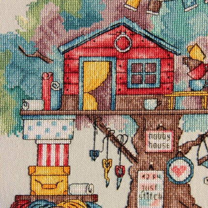 DIY Cross Stitch Kit "House of the needlewoman" 14.6x10.2 in / 37.0x26.0 cm