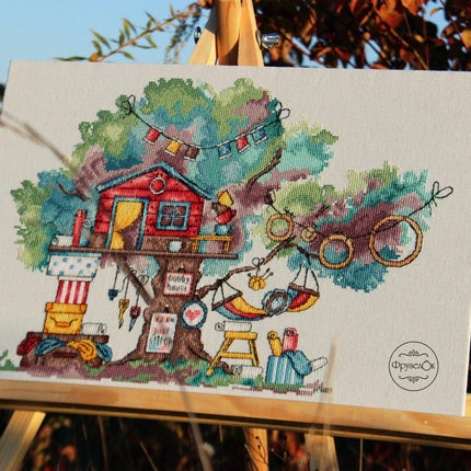 DIY Cross Stitch Kit "House of the needlewoman" 14.6x10.2 in / 37.0x26.0 cm
