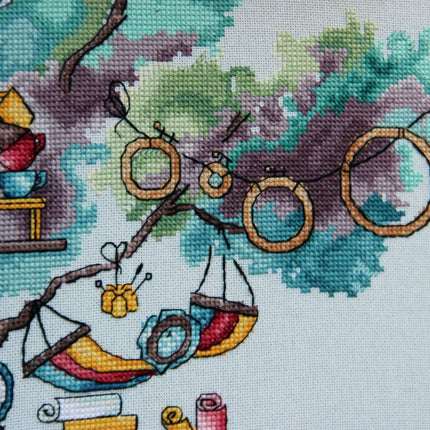 DIY Cross Stitch Kit "House of the needlewoman" 14.6x10.2 in / 37.0x26.0 cm