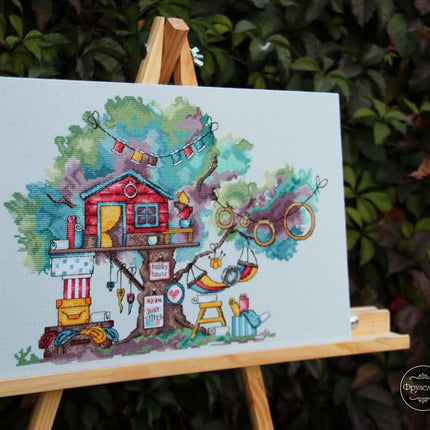 DIY Cross Stitch Kit "House of the needlewoman" 14.6x10.2 in / 37.0x26.0 cm