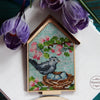 DIY Cross stitch kit on wood "Spring" 2.6x4.1 in / 6.5x10.5 cm