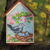 DIY Cross stitch kit on wood "Spring" 2.6x4.1 in / 6.5x10.5 cm
