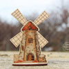 DIY Cross stitch kit on wood "Mill" 5.1x3.7 in / 13.0x9.5 cm