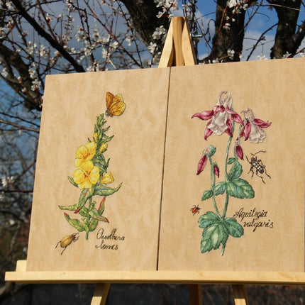DIY Cross Stitch Kit "Oenothera" 5.9x11.8 in / 15.0x30.0 cm