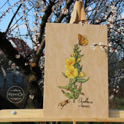 DIY Cross Stitch Kit "Oenothera" 5.9x11.8 in / 15.0x30.0 cm