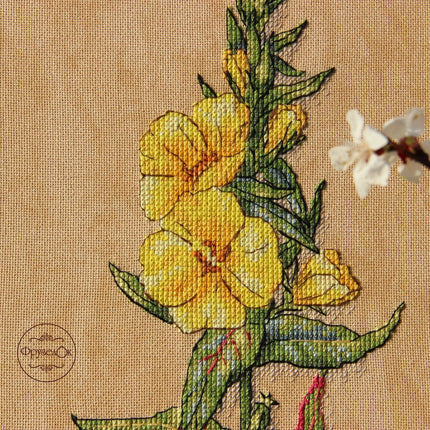 DIY Cross Stitch Kit "Oenothera" 5.9x11.8 in / 15.0x30.0 cm