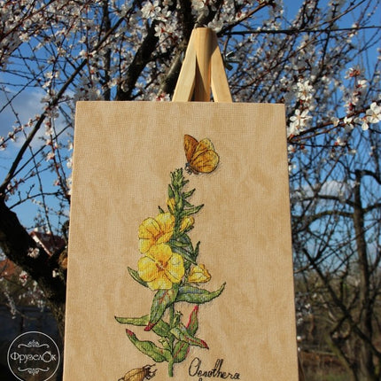 DIY Cross Stitch Kit "Oenothera" 5.9x11.8 in / 15.0x30.0 cm