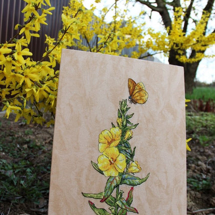 DIY Cross Stitch Kit "Oenothera" 5.9x11.8 in / 15.0x30.0 cm