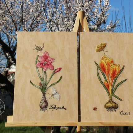 DIY Cross Stitch Kit "Crocus" 5.9x11.8 in / 15.0x30.0 cm
