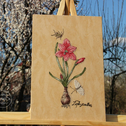 DIY Cross Stitch Kit "Zephyranthes" 5.9x11.0 in / 15.0x28.0 cm