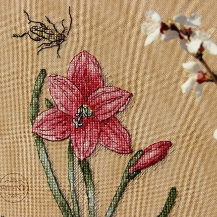 DIY Cross Stitch Kit "Zephyranthes" 5.9x11.0 in / 15.0x28.0 cm