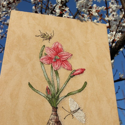 DIY Cross Stitch Kit "Zephyranthes" 5.9x11.0 in / 15.0x28.0 cm