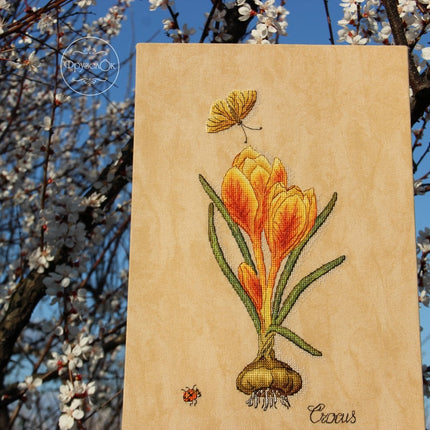 DIY Cross Stitch Kit "Crocus" 5.9x11.8 in / 15.0x30.0 cm